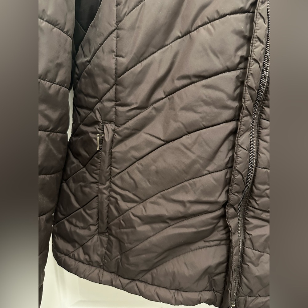 Lands End Quilted Puffer Jacket Brown Pink Womens Size Large - Picture 4 of 4